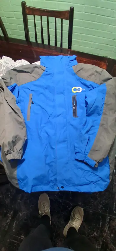 Chaqueta impermeable con polar desmontable azul y - miniatura 1