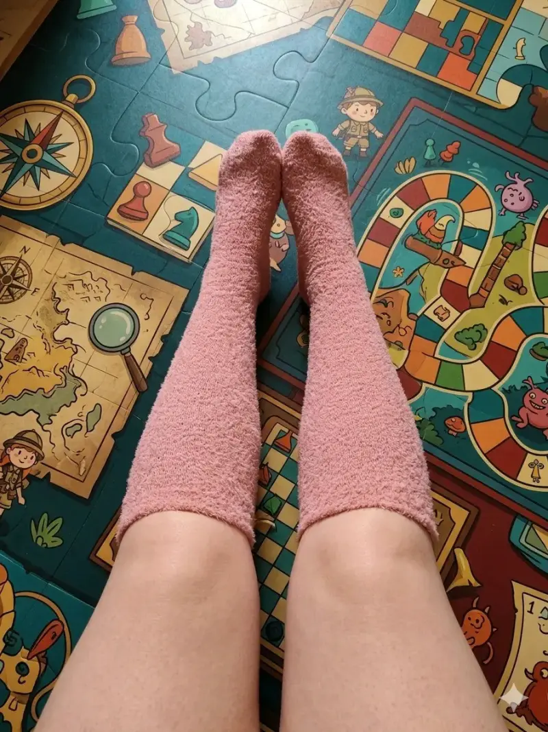 Calcetines largos rosa suave - 1
