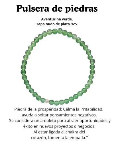 Pulseras de piedras naturales y tapa nudo en plata - miniatura 5