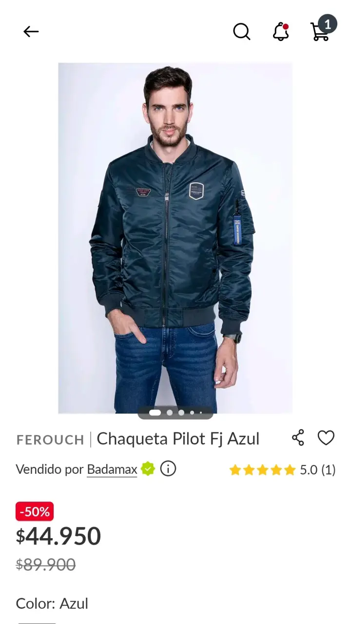 Chaqueta bomber azul con parches - 3