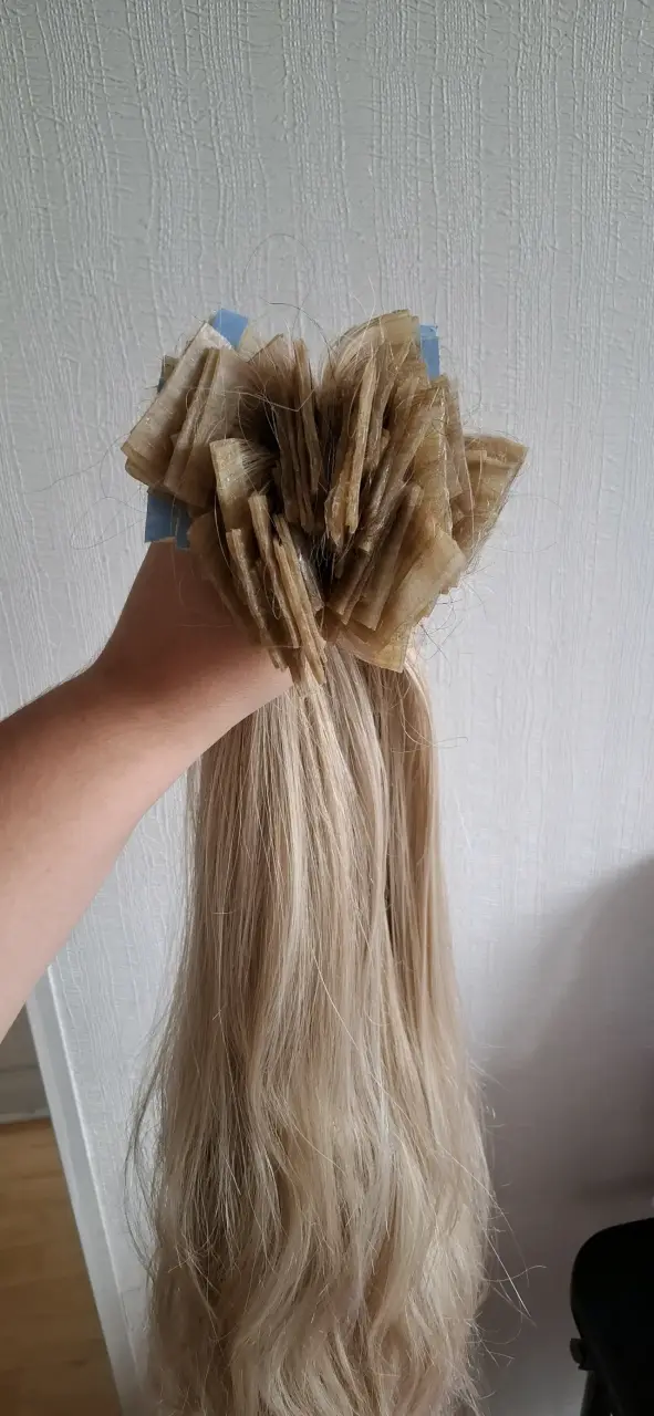 Extensiones de cabello rubio largo - 2