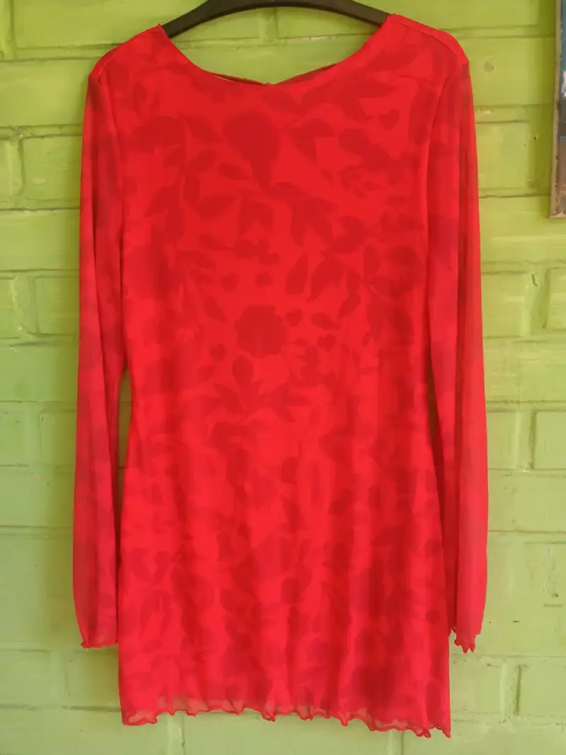 Vestido beige con volantes - 2