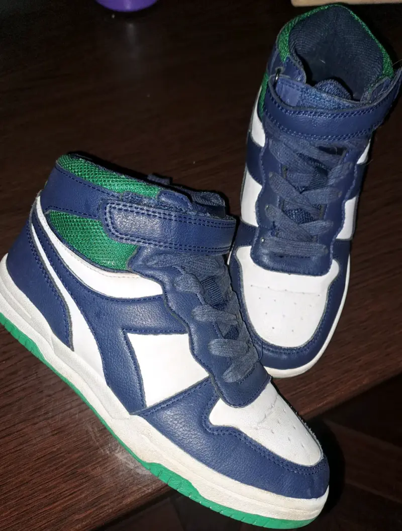 Zapatillas altas azul y blanco - 2