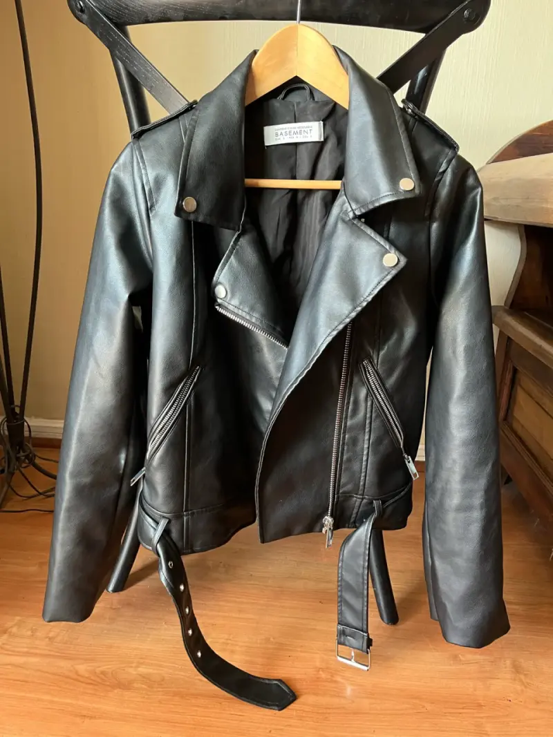Chaqueta Biker de eco cuero negra - 3