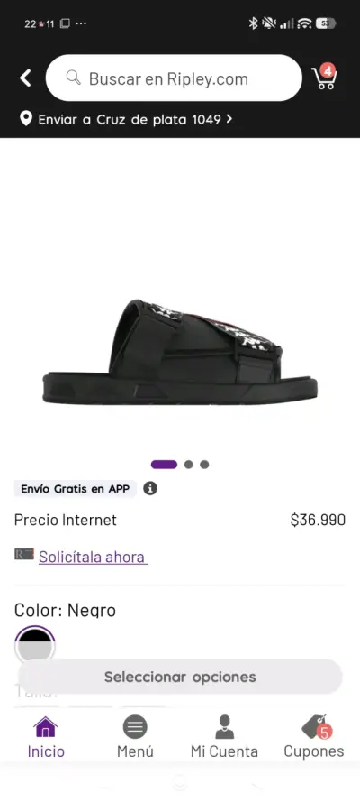 Sandalias negras ajustables kappa talla 38 24.5 cm - miniatura 3