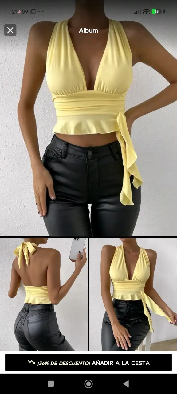 Top amarillo estilo halter - 2