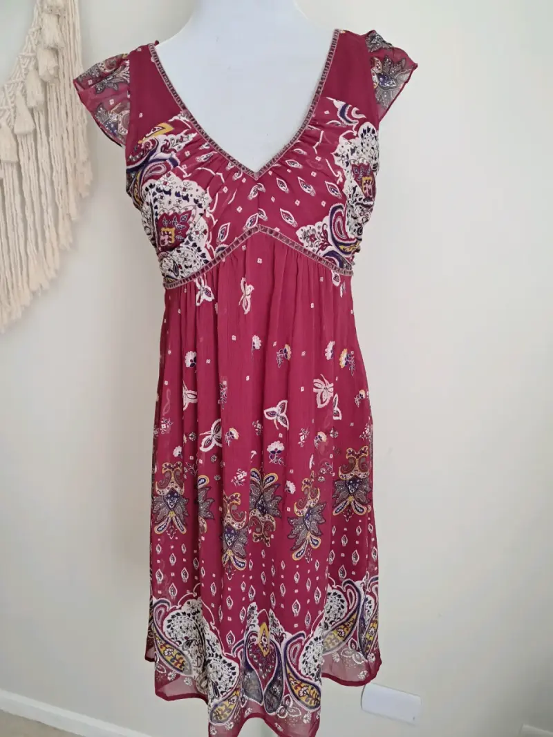 Vestido bohemio rojo estampado