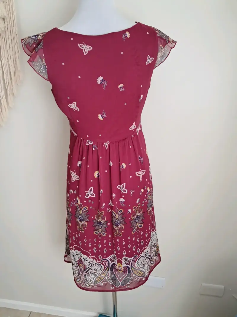 Vestido bohemio rojo estampado - 2