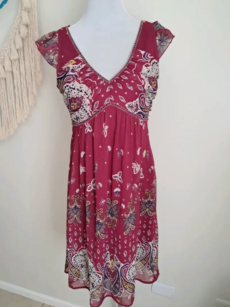 Vestido bohemio rojo estampado - 3