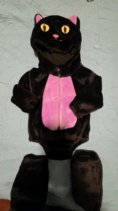 Parka negra con capucha de peluche - miniatura 6