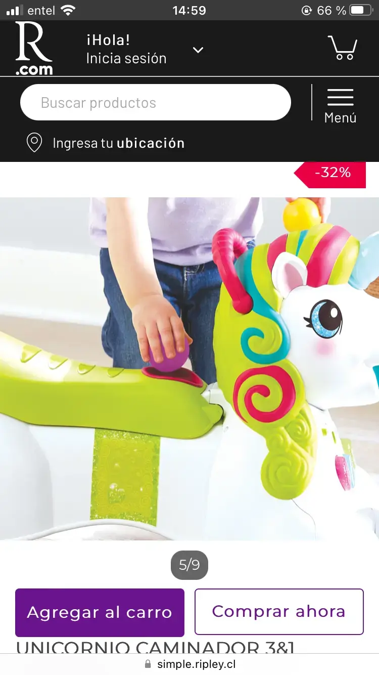 Andador unicornio infantil multicolor - 2