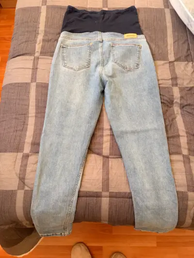 Jeans maternales azul claro y negro - miniatura 3