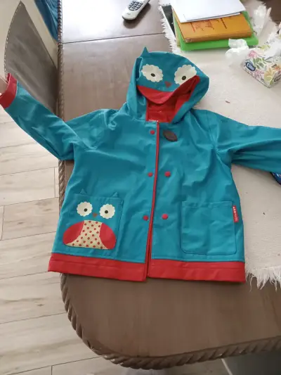 Chaqueta infantil impermeable azul - miniatura 5
