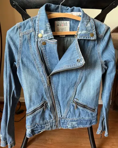 Chaqueta Billabong de mezclilla tipo Biker - miniatura 1