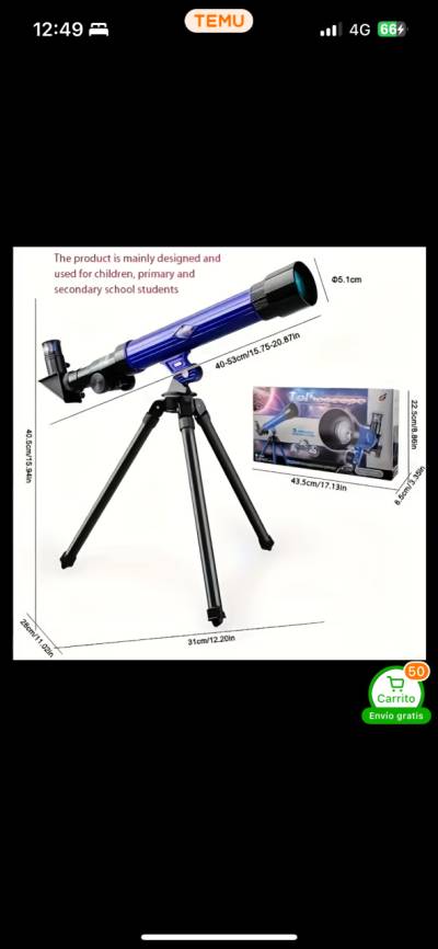 Telescopio educativo azul - miniatura 2