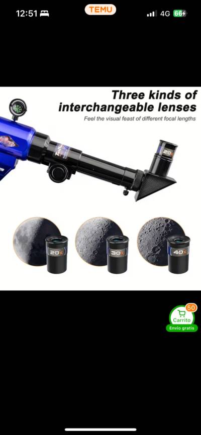 Telescopio educativo azul - miniatura 3