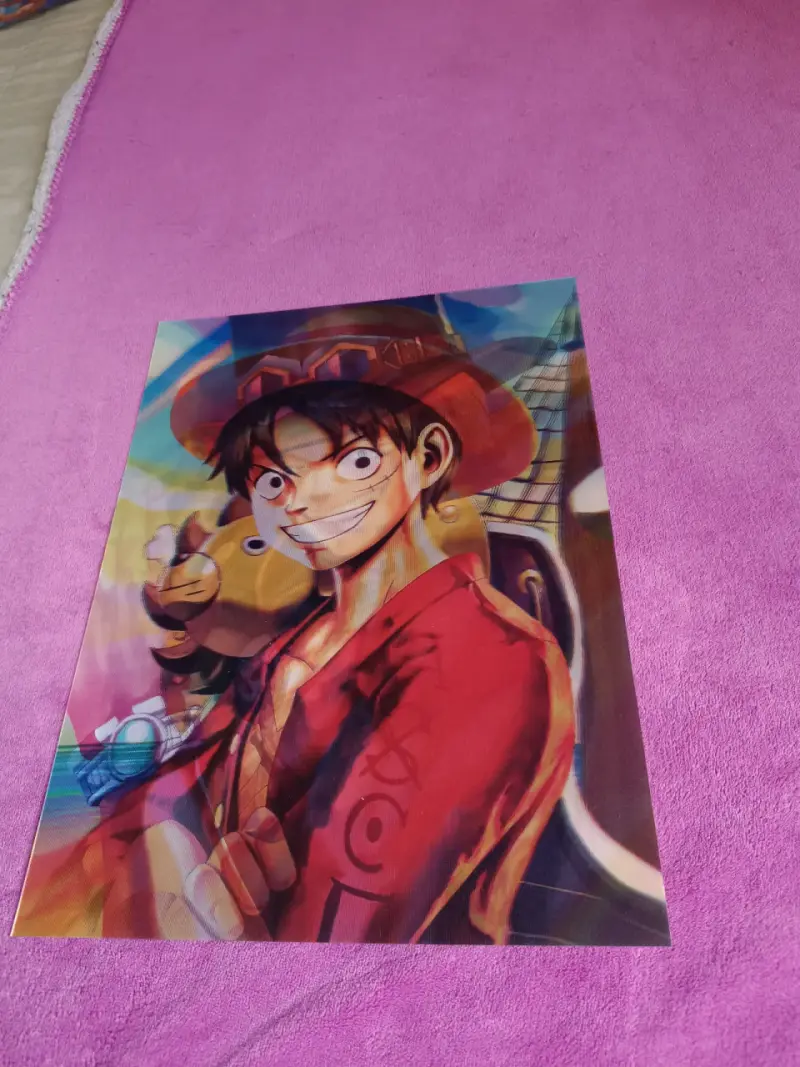 Poster 3D de anime colorido - 3