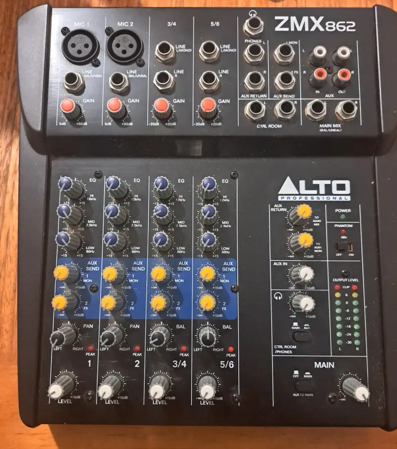 Mezcladora de audio ZMX862 - 1