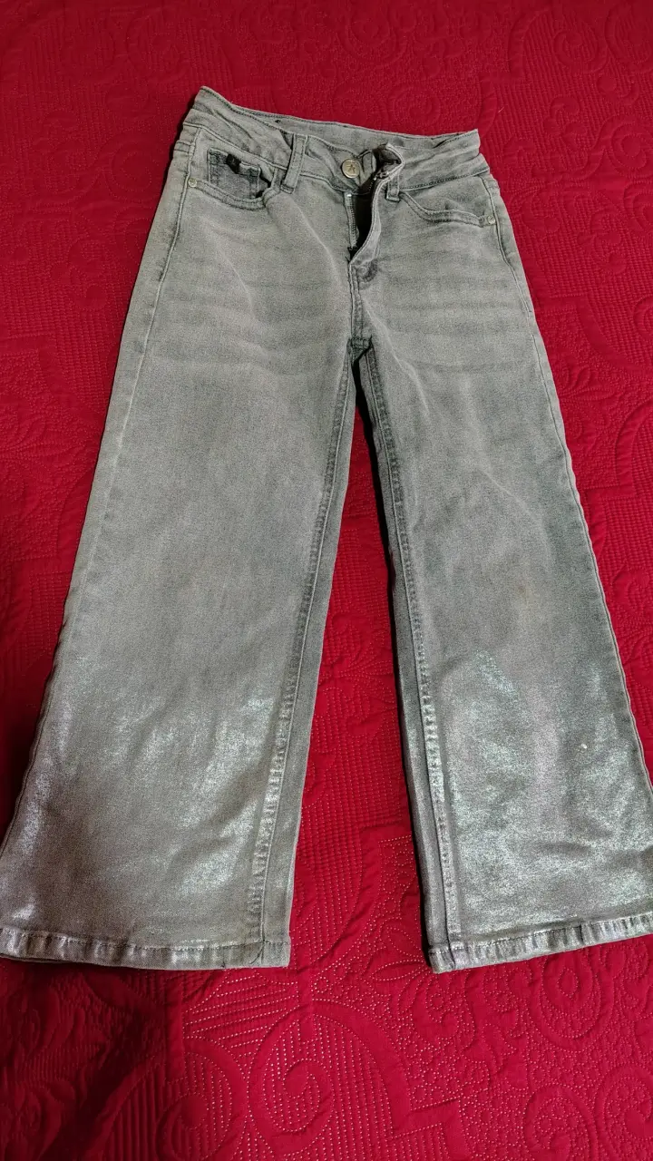 Jeans gris efecto metalizado talla 8, pillín - 2