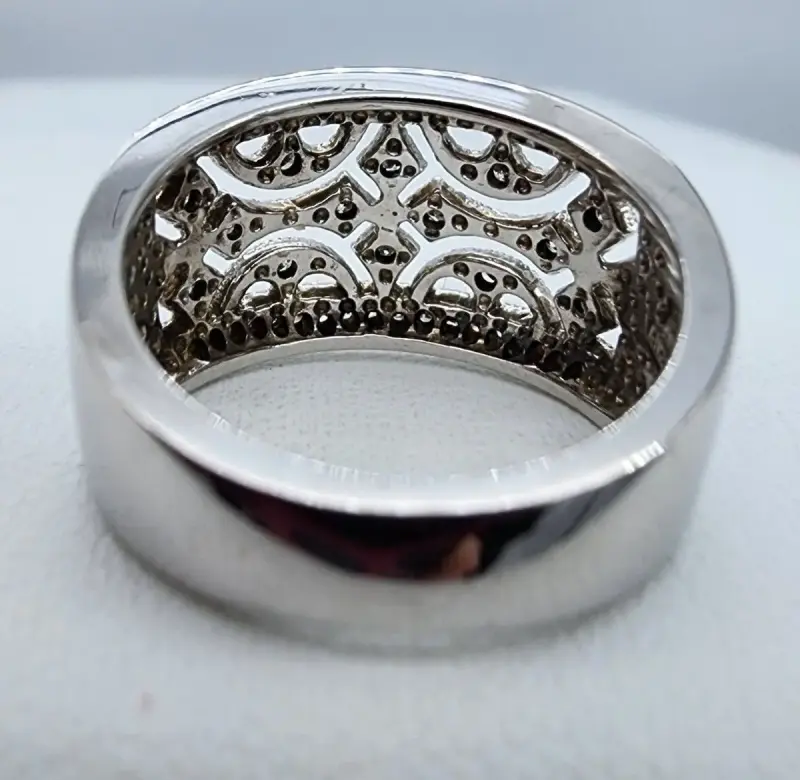 Anillo de plata con puntos de diamantes - 3