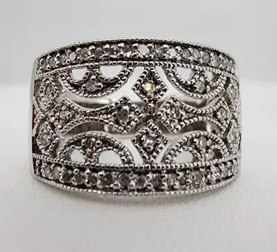 Anillo de plata con puntos de diamantes - miniatura 5