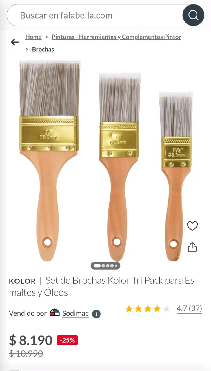 Set de 3 brochas para pintura - 2