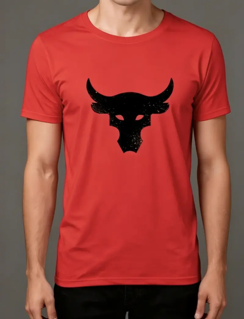 Polera roja con diseño de toro - 2