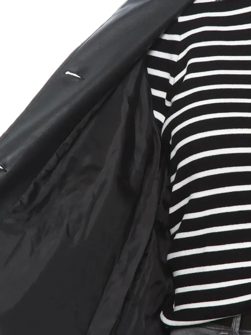 Abrigo negro de ecocuero Wados nuevo talla L - 3
