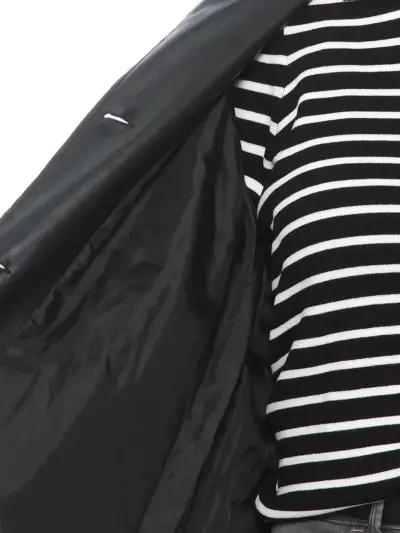 Abrigo negro de ecocuero Wados nuevo talla L - miniatura 3