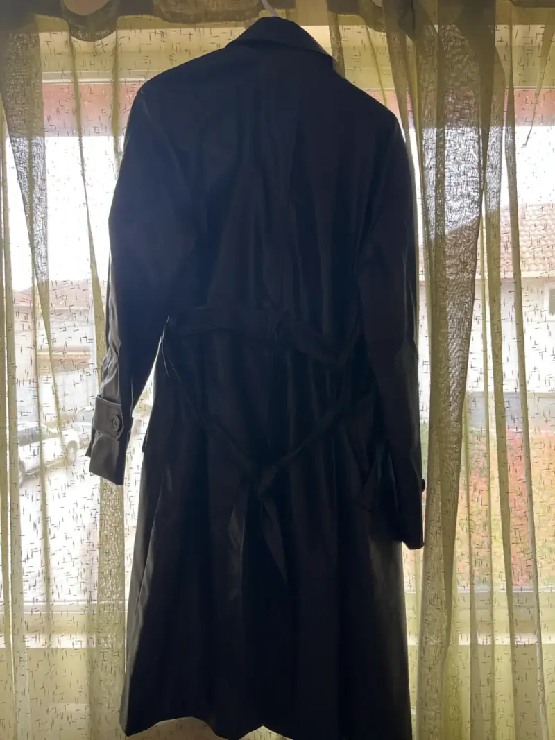 Abrigo negro de ecocuero Wados nuevo talla L - 6