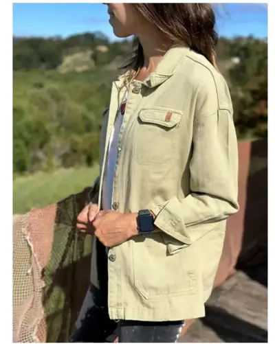 Chaqueta beige y celeste - miniatura 1