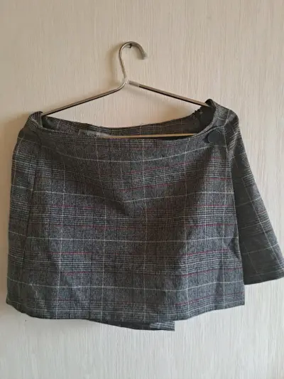 Falda cuadriculada gris - miniatura 1