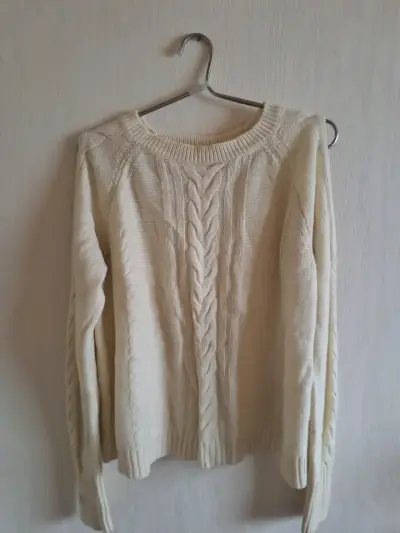 Suéter beige trenzado - miniatura 1