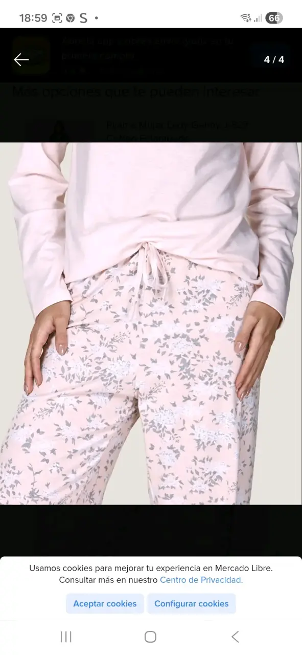Pijama mujer blanco y gris - 2