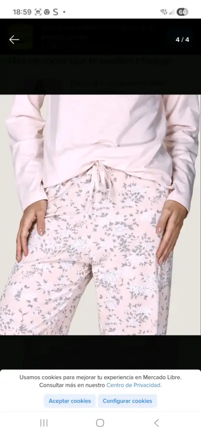 Pijama mujer blanco y gris - miniatura 2