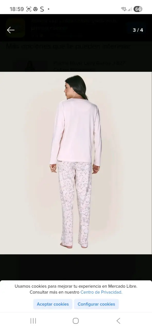 Pijama mujer blanco y gris - 4
