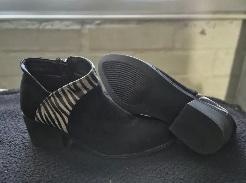 Botines negros con diseño zebra - 2