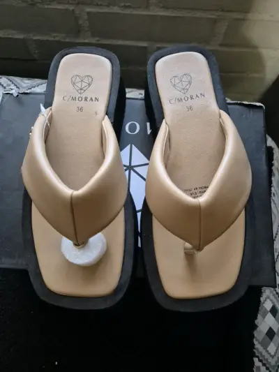 Sandalias plataforma beige C/MORAN - miniatura 1