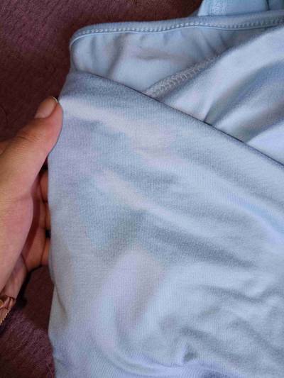 Polera celeste acinturada de mujer - miniatura 3