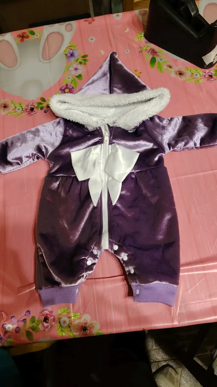 Osito infantil morado con capucha 0/3 meses