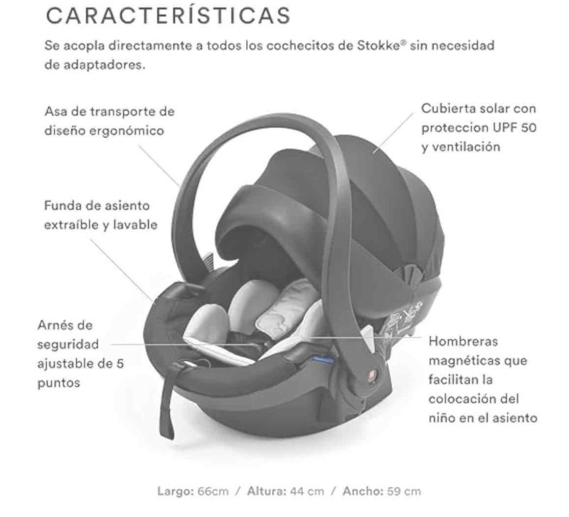 Silla de auto infantil gris marca Stokke - 2