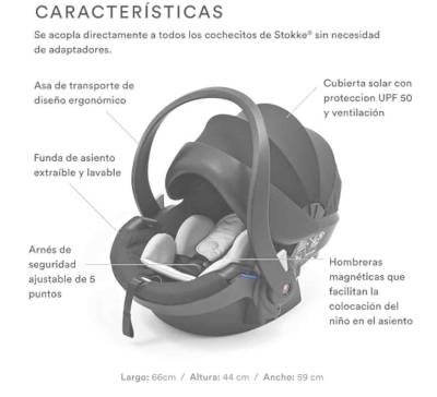 Silla de auto infantil gris marca Stokke - miniatura 2
