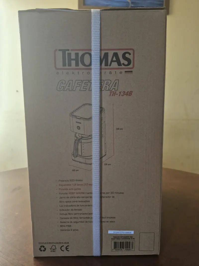 Cafetera Thomas TH-1348 nueva - 2