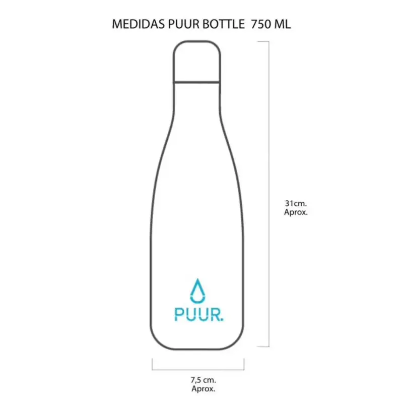 Botella Térmica Puur 750ml blanco marmoleado - 5