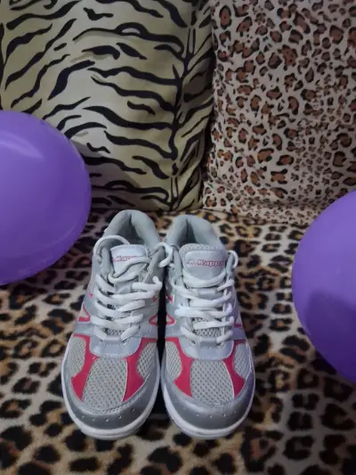 Zapatillas deportivas Kappa gris y rosado - miniatura 1