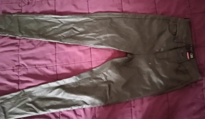 Pantalones negro ecocuero mujer - 3