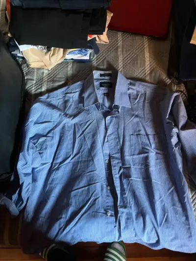Camisa azul a rayas Van Heusen - miniatura 1
