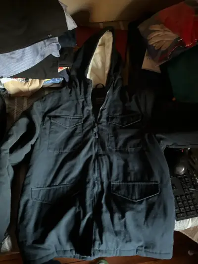 Parka azul con capucha - miniatura 1