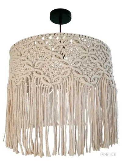 Lámpara macramé 40cmx35cm - miniatura 1