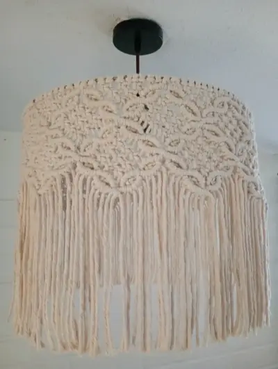 Lámpara macramé 40cmx35cm - miniatura 2